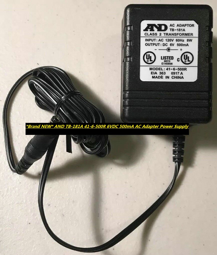 *Brand NEW* AND TB-181A 41-6-500R 6VDC 500mA AC Adapter Power Supply